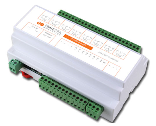 VLA-IO8-8R - Módulo de reles IP Videologic 8 Entradas + 8 Salidas. 8 reles Incluye alimentador 5V