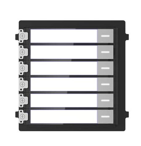 DS-KD-KK/S - Módulo de videoportero modular 6 Botones/Etiquetas Acero inoxidable Hikvision