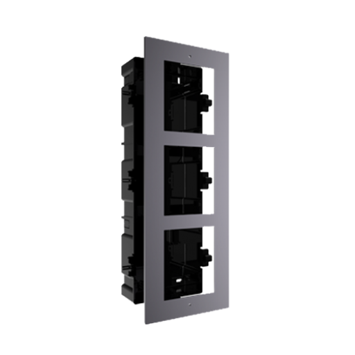 DS-KD-ACF3 - Panel frontal y caja de registro encastrada para 3 módulos de videoportero Hikvision