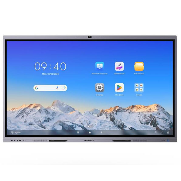 DS-D5C75RB/B(EDLA) - Pantalla interactiva UHD 4K 75" 3840×2160 Certificado EDLA. RAM 8GB, 128GB. Cámara. Micro Altavoces 2x20W + 25W loudspeaker. Bluetooth.