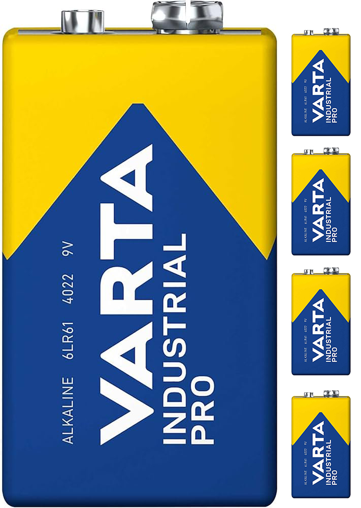 1604 9V - Pila 9V de gran potencia, duración y fiabilidad Varta industrial Pro