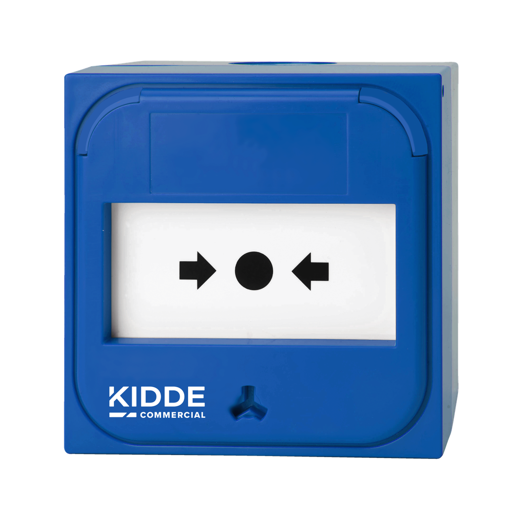 NC-MC-0-U - Pulsador manual para el control de sistemas de emergencia azul para aplicaciones de montaje empotrado 0 Ω