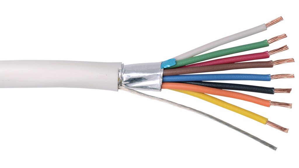 BSC21547 - Rollo 100m de cable flexible 8 hilos apantallado libre halógenos (8x0,22 AL/M HF)