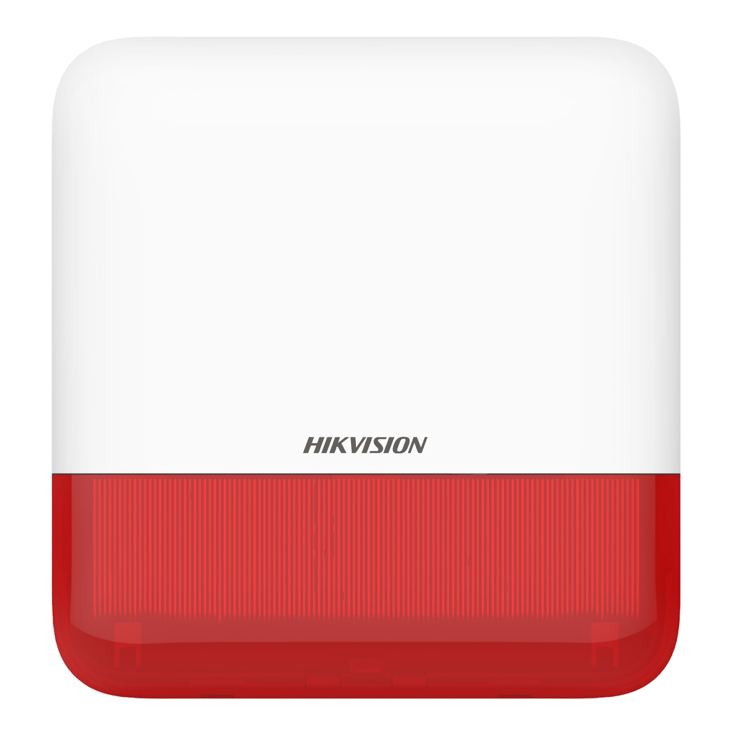 DS-PS1-E-WE (Red Indicator) - Sirena inalámbrica de exterior compatible 868 Mhz Hikvision AXPRO Indicador Rojo