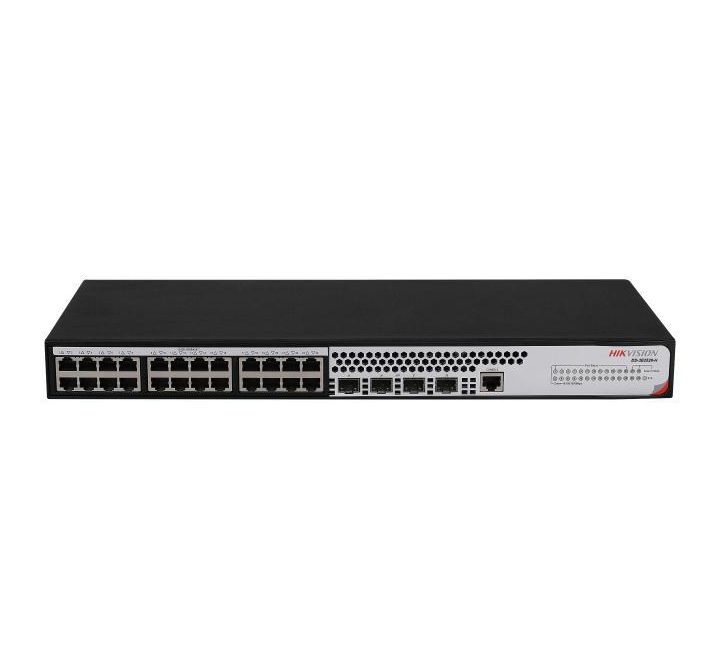 DS-3E2528-H - Switch 28 puertos Gigabit Gestionado 24×10/100/1000BASE-T ports, 4×1000Base-X SFP ports