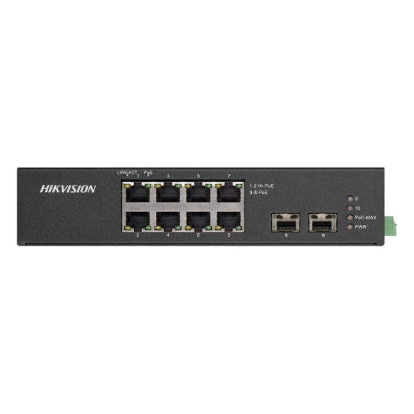 DS-3T0510HP-E/HS - Switch Hi-PoE no administrado Gigabit 8 puertos Rango temperatura extendida Hikvision