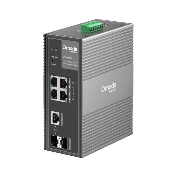 IES206GPP - Switch Industrial Omada Gestionable 6 Puertos Gigabit, 3 Puertos PoE+ y 1 Puerto PoE++