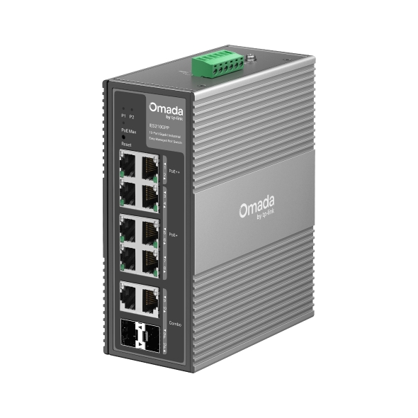 IES210GPP - Switch Industrial Omada Gestionable 6 puertos PoE+ y 2 puertos PoE++