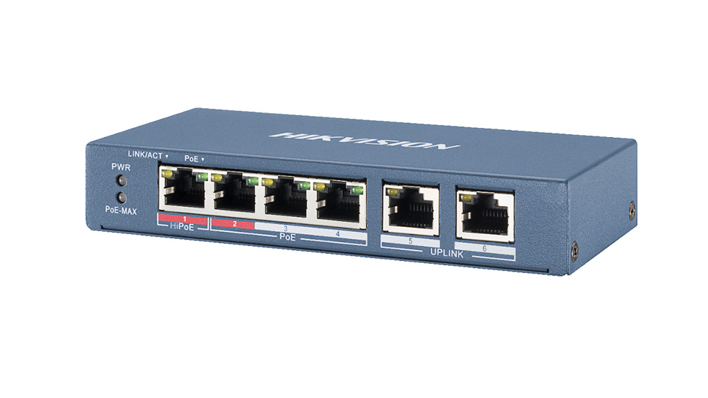 DS-3E0106HP-E - Switch POE 4 puertos 100Mbps Hikvision