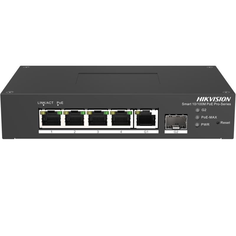 DS-3T1306P-SI/HS - Switch PoE inteligente administrado Fast Ethernet 4 puertos 10/100 Mbps
