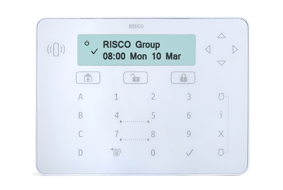 RPKELPWT000B - Teclado táctil Elegant con Lector de Proximidad de Grado 3, blanco, para  LightSYS+ (no incluye tags de proximidad)