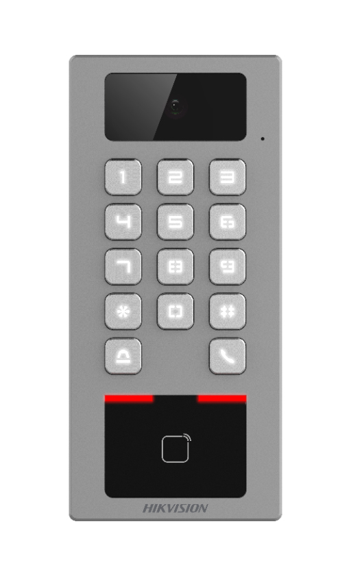 DS-K1T502DBWX-C - Terminal 2en1 Autónomo Exterior. Cámara 2MP. Control Acceso tarjeta/teclado y Videoportero APP Hik-Connect. Hikvision
