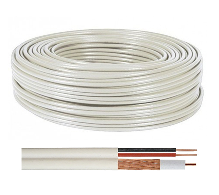 BSC02277 - Bobina de Cable Siamés 100m : RG-59 + Alimentación . Diámetro 6mm