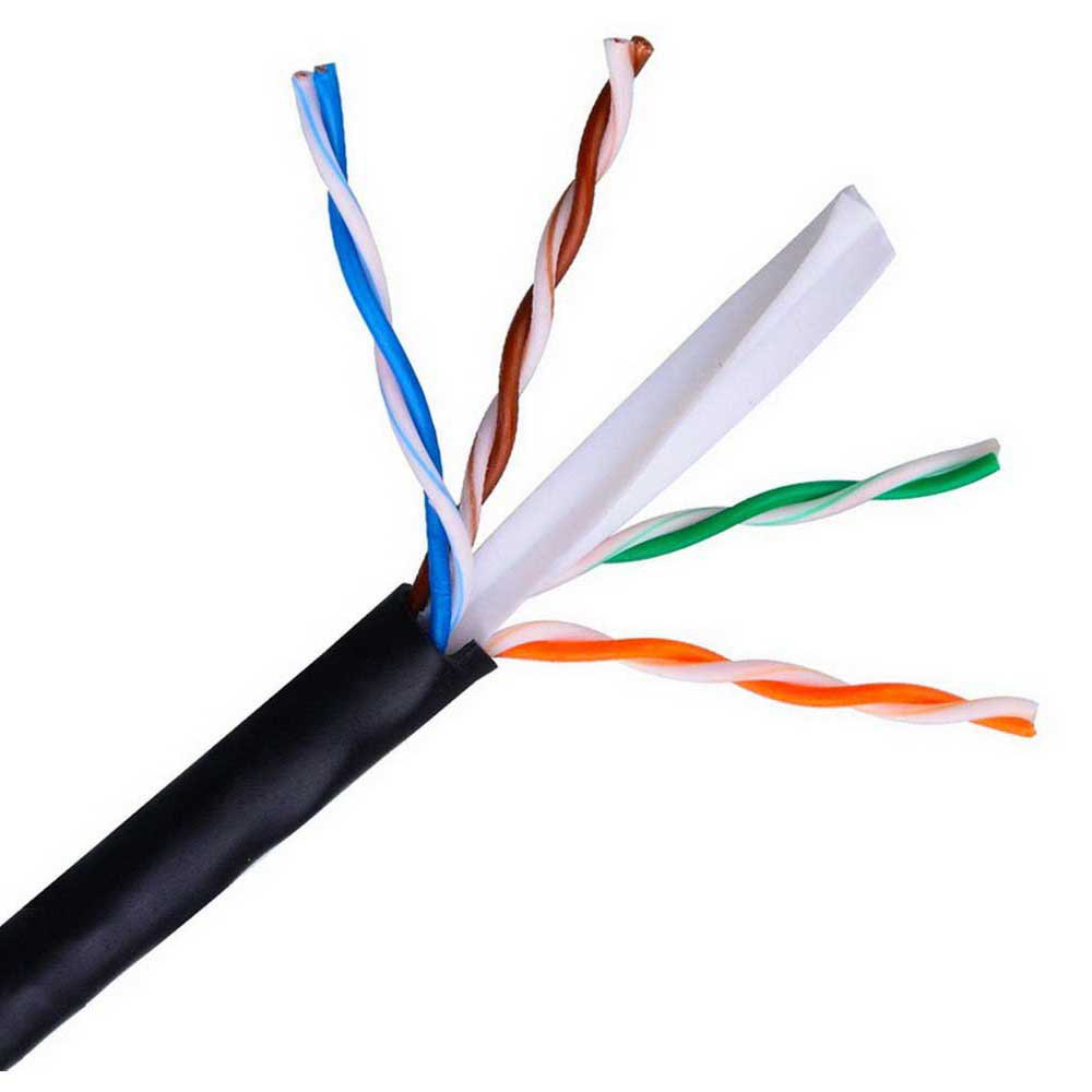 BSC21922 - Bobina en caja grande Cable Cat6 de 305 m para exteriores, CCA, 23 AWG, 5,5 mm