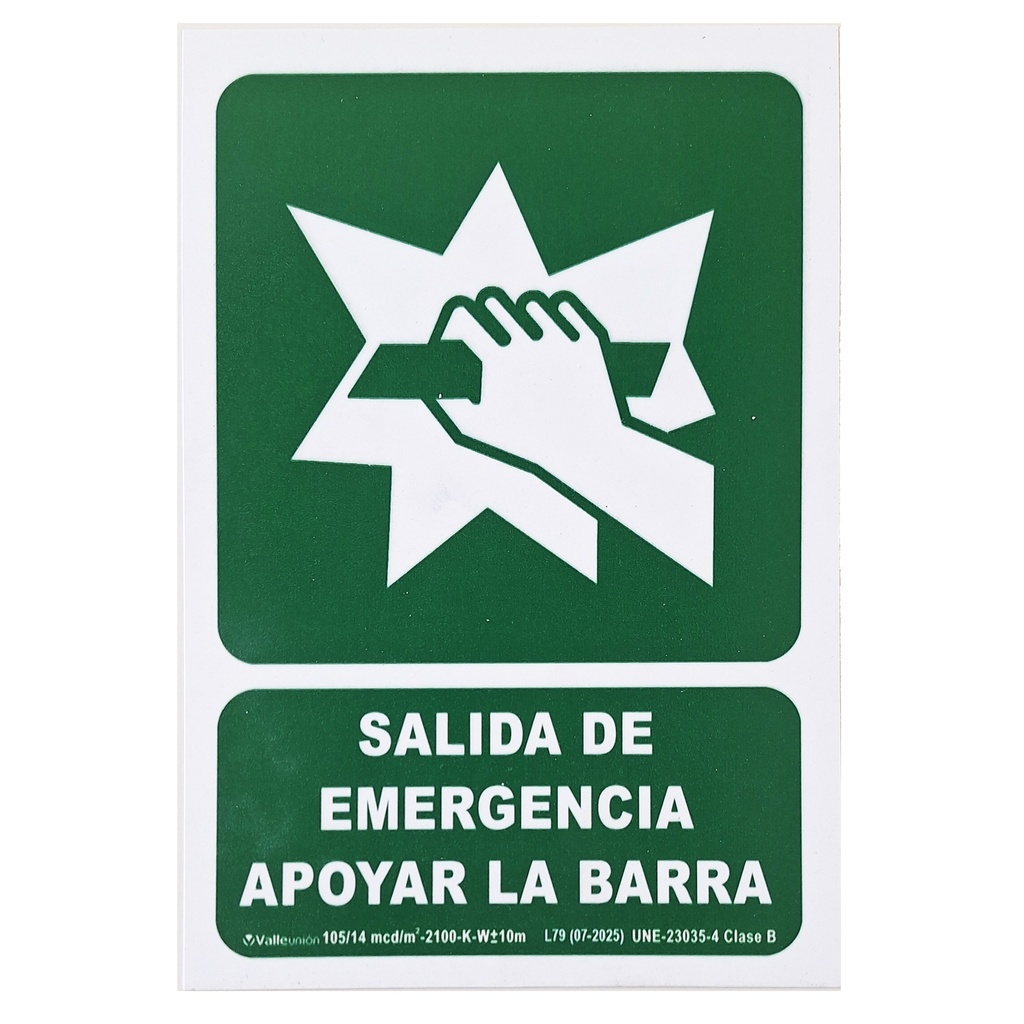 S-537 - Cartel de Señalización Empujar barra para abrir puerta