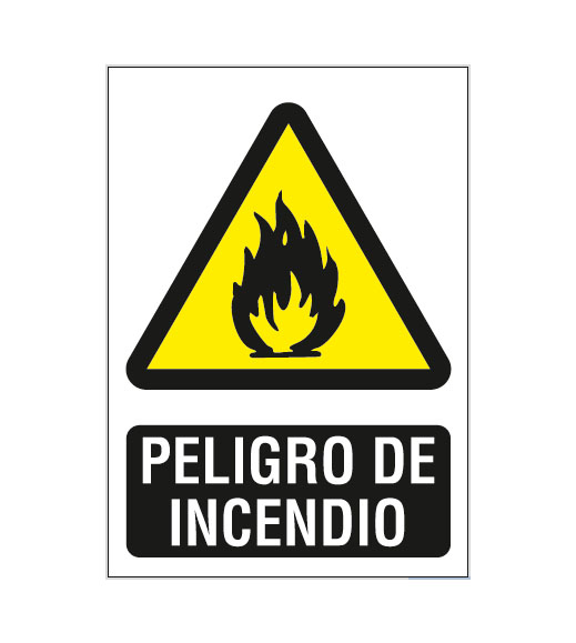 BSCAP301 - Cartel de Señalización Peligro de Incendio