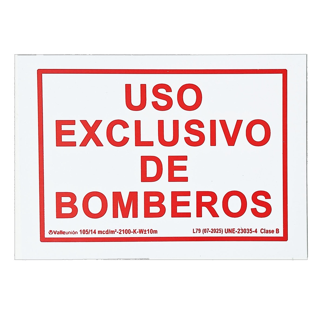 P-195 - Cartel de Señalización Uso Exclusivo bomberos