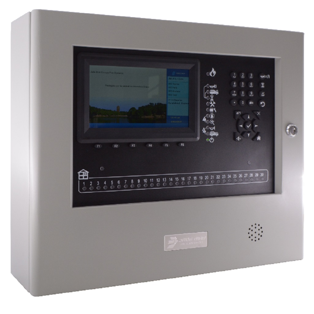 JBE-P2L1.1LE - Central de detección y alarma de incendios analógica de 1 lazo (200 dispositivos) ampliable hasta 4 lazos Jade Bird