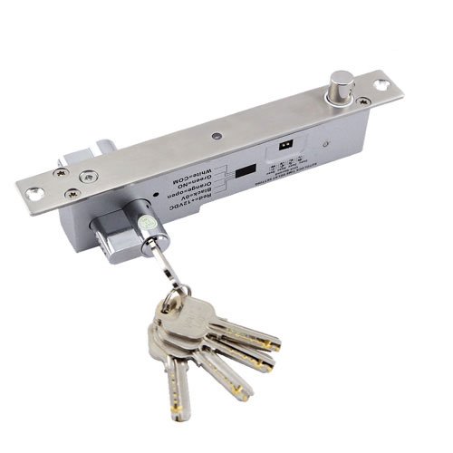 YB-500C(LED) - Cerradura electromagnética para puerta. Con cierre tipo "bulón" y bombillo con llave Retención 1000Kg Acero inoxidable