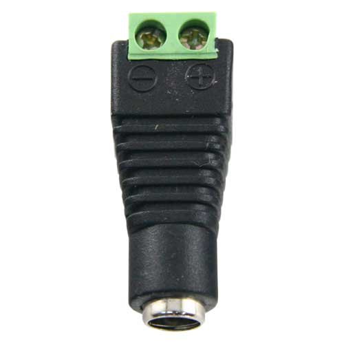 BSC00943 - Conector DC hembra estándar con salida +/- de 2 terminales para alimentación