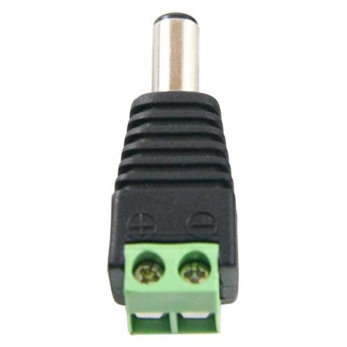 BSC00942 - Conector DC macho estándar con salida +/- de 2 terminales para alimentación