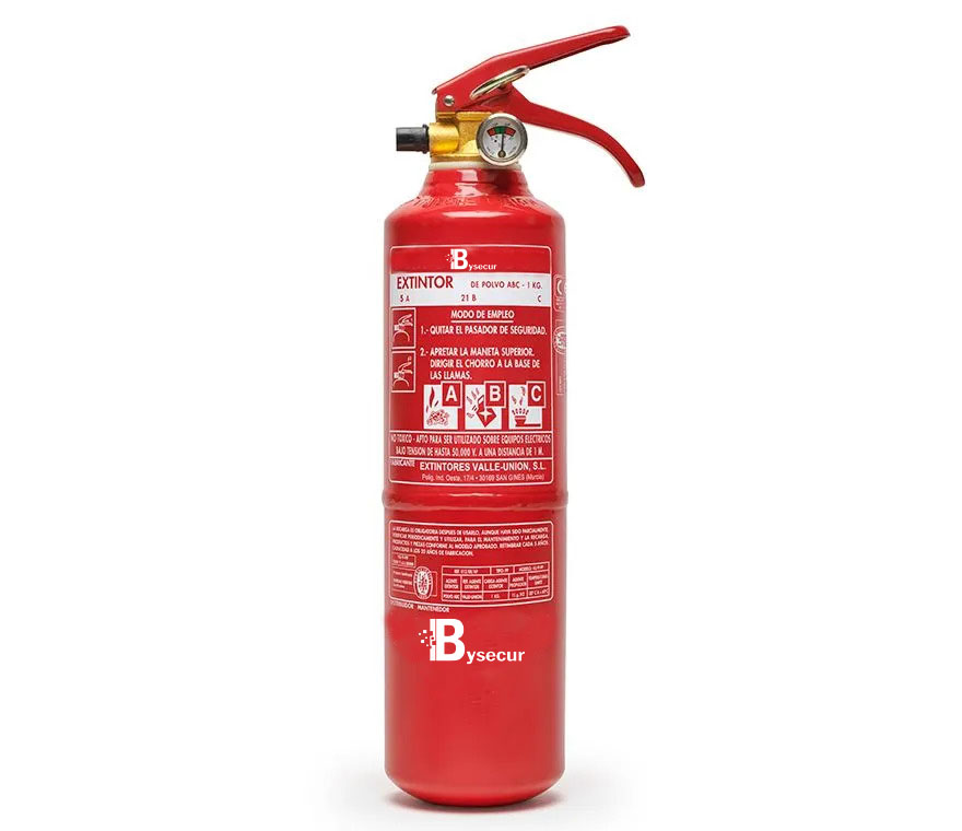 VU-1-PP - Extintor de Polvo Químico ABC 1Kg con base de plástico
