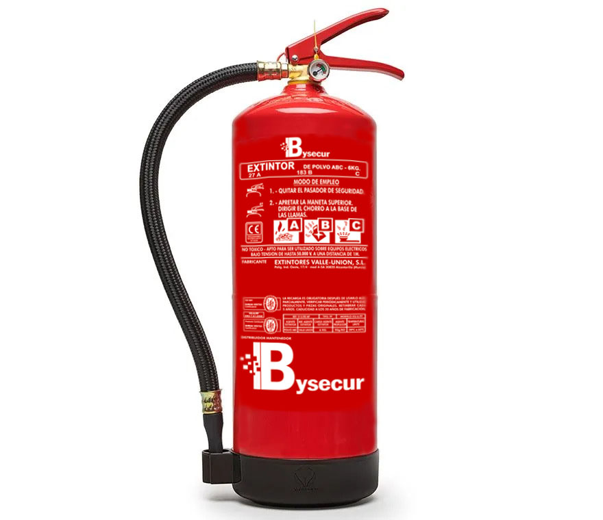VU-6-PP - Extintor de Polvo Químico ABC 6Kg con base de plástico