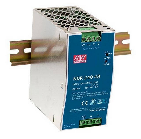 NDR-240-48 - Fuente Alimentación conmutada AC/DC (PSU) Carril DIN 240W