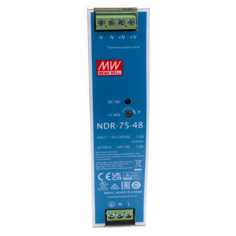 NDR-75-48 - Fuente Alimentación conmutada AC/DC (PSU) Carril DIN 75W