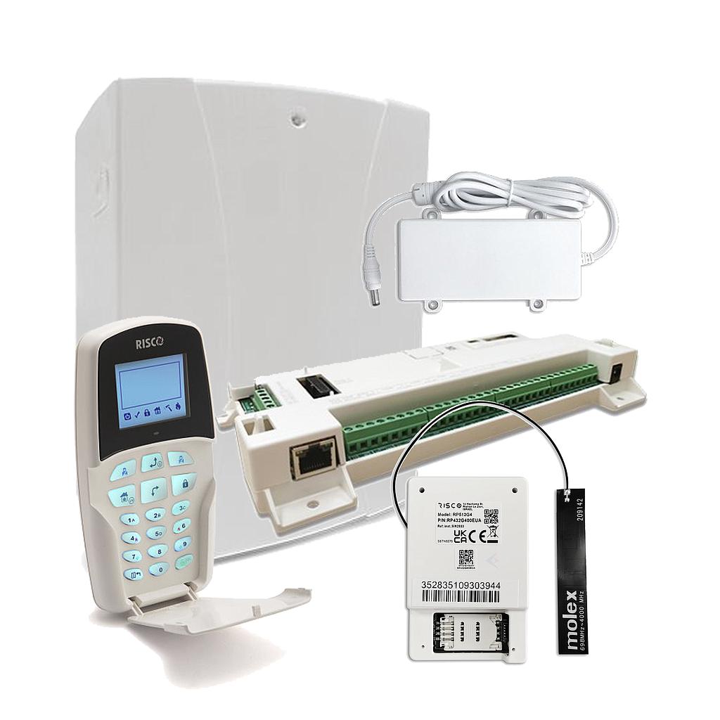 Adecuación G2 4G - Kit LightSYS Grado 2 Placa + Teclado LCD + Módulo GSM 4G + Fuente + Caja RISCO
