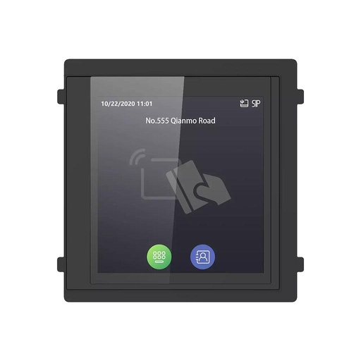 [HIK-INTERCOM-45] DS-KD-TDE - Módulo puerta videoportero pantalla táctil 4" lector tarjetas EM IP65 IK08 Hikvision