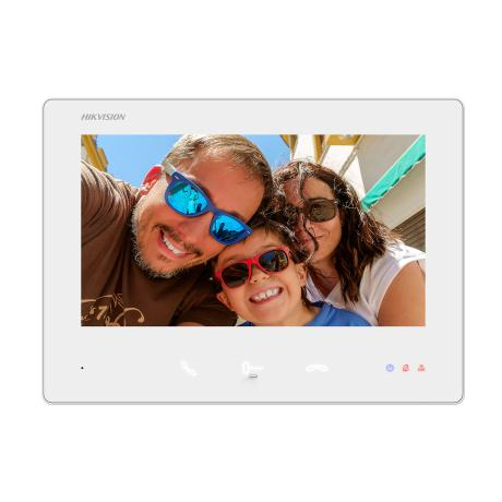 [HIK-INTERCOM-182] DS-KH7300EY-TE2/White - Monitor 2 hilos HD de interior para videoportero 7" 4 botones. Color Blanco Montaje Superficie