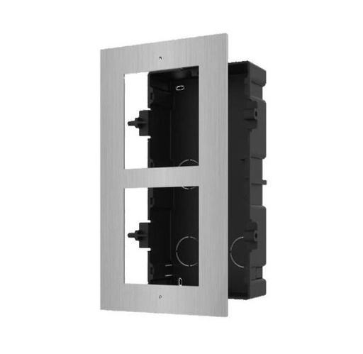 [HIK-INTERCOM-59] DS-KD-ACF2/S - Panel Frontal y caja de registro 2 módulos videoportero Hikvision. ACERO INOXIDABLE. MONTAJE EMPOTRADO