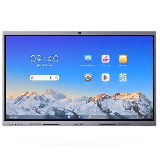 [HIK-DISPLAY-235] DS-D5C98RB/B(EDLA) - Pantalla interactiva UHD 4K 98" 3840×2160 Certificado EDLA. RAM 8GB, 128GB. Cámara. Micro Altavoces 2x20W + 25W loudspeaker. Bluetooth.