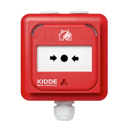 [KIDDE-587] NC-MC-IP-100-R - Pulsador manual de activación de alarma de incendios inteligente convencional Exterior Rojo