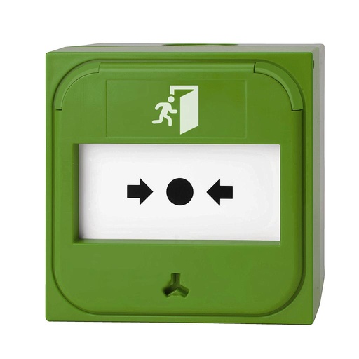 [KIDDE-334] NC-MC-0-G - Pulsador manual inteligente convencional para montaje empotrado - 0 Ω (Verde) Aritech