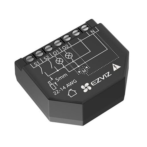 [EZVIZ-51] CS-T36-R100-WM - Relé WiFi Inteligente Color Negro Control inalámbrico de iluminación. Medición consumo eléctrico. Gestión de dos circuitos eléctricos independientes