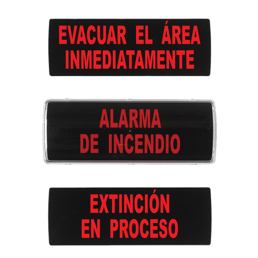 [KIDDE-340] GRP26-09 - Rótulo iluminado Aritech de indicación de evacuación, extinción y alarma con zumbador de 90dB