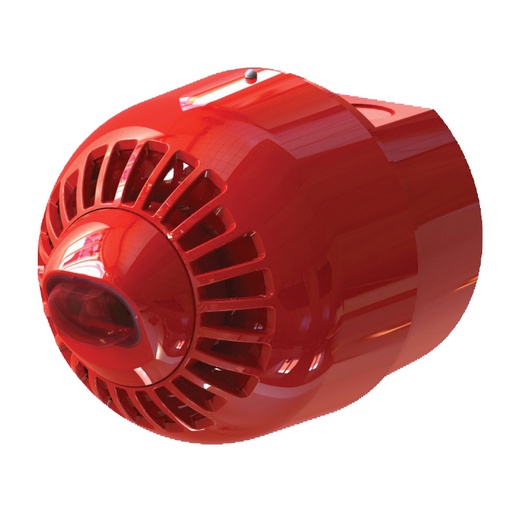 [KIDDE-348] ASW367 - Sirena con flash para montar en pared. Base alta. Roja con lente roja.