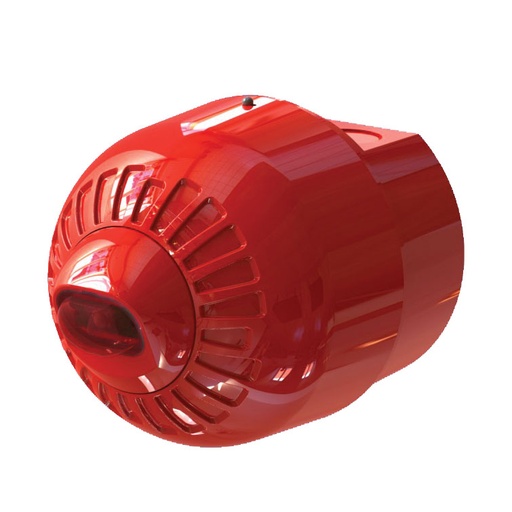[KIDDE-619] FAW355 - Sirena con flash Piloto estroboscópico convencional a 24Vcc para pared. Rojo con lente rojo. IP65. Base alta para tubo vista.