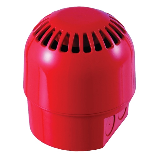 [KIDDE-352] AS364 - Sirena de alarma convencional Aritech policarbonato interior/exterior para tubo visto 32 tonos IP65 24Vcc Roja 94 a 106dB