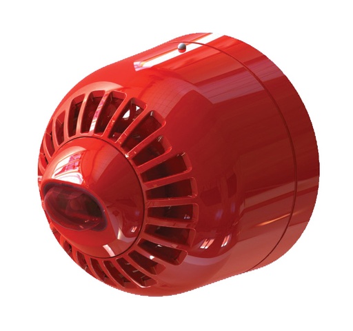 [KIDDE-359] ASW2366 - Sirena óptico-acústica analógica interior con flash rojo. Roja Base perfil bajo Pared Aritech
