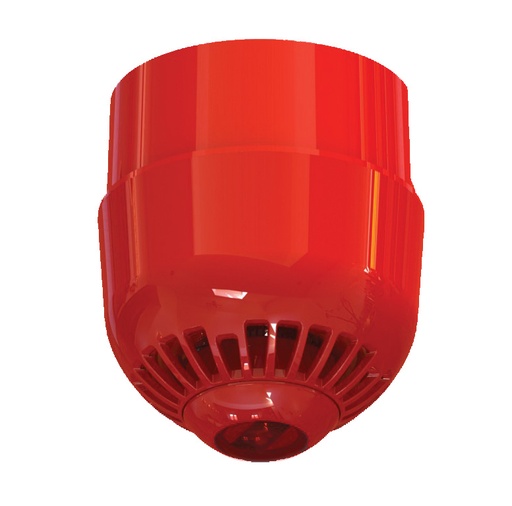[KIDDE-361] ASC2367 - Sirena óptico-acústica analógica interior con flash rojo. Roja Techo Base perfil alto Aritech