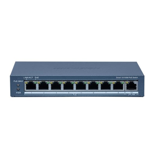 [HIK-T&D-126] DS-3E1309P-EI(B) - Switch POE inteligente Fast Ethernet 8 puertos Hikvision