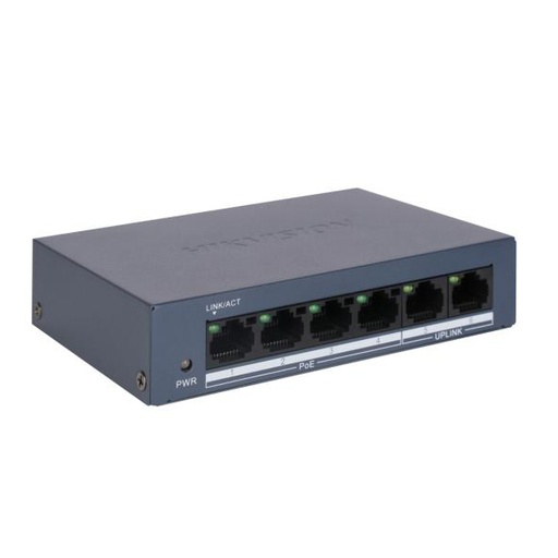 [HIK-T&D-59] DS-3E0106MP-E/M - Switch POE no administrado Fast Ethernet de 4 puertos 100Mbps
