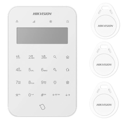 [HIK-ALARM-90] DS-PK1-LT-WE - Teclado inalámbrico Táctil pantalla LCD Grado 2 AXPRO Lector de etiquetas/tags