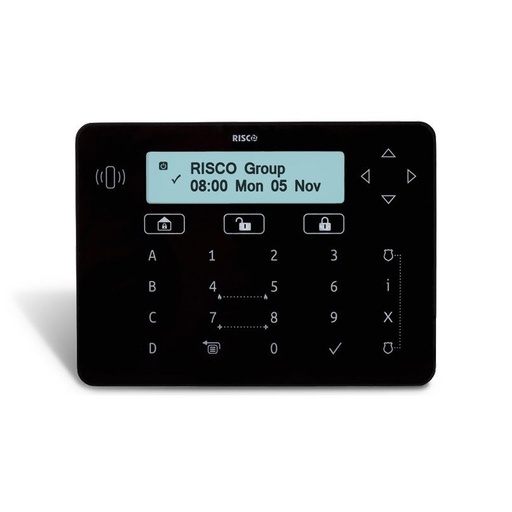 [RISCO-161] RPKELPB0000B - Teclado táctil Elegant Negro con Lector de Proximidad de Grado 3, para  LightSYS+(no incluye tags de proximidad)