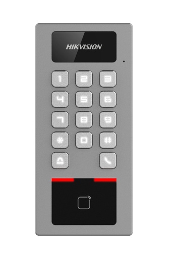 [HIK-ACC-75] DS-K1T502DBWX - Terminal 2en1 Autónomo Exterior APP Hik-Connect. Control Acceso tarjeta/teclado Audioportero. Hikvision