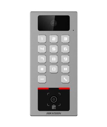 [HIK-ACC-335] DS-K1T502DBWX-CQR - Terminal 2en1 Autónomo Exterior. Cámara 2MP. Control Acceso tarjeta/teclado/QR y Videoportero APP Hik-Connect. Intercom audio y video. No necesita estación interior.