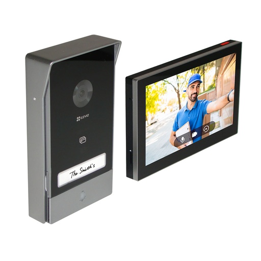 [EZVIZ-52] CS-HP7-R105-1W2TFC - Videoportero doméstico inteligente Wifi (monitor) 2 hilos Cámara exterior 2 en 1. Resolución 2K. Visión nocturna
